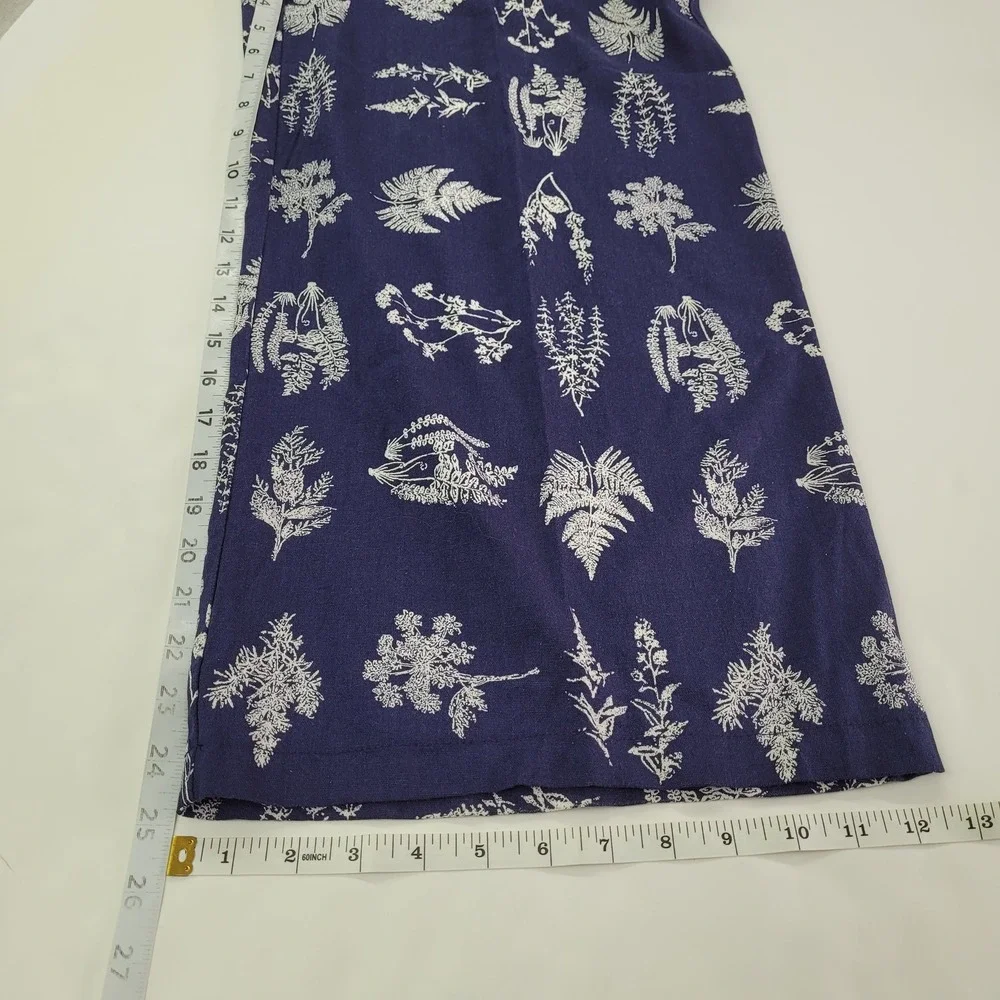 Tuckernuck Pant‎ Beaufort Botanical Andi Cropped Wide Leg Womens M Blue Linen